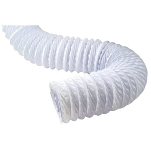 Lambro 1307 Flexible White Vinyl Duct With Clamps 4 inch X 5 ft  Lambro 1307 Flexible White Vinyl Duct With Clamps 4 inch X 5 ft