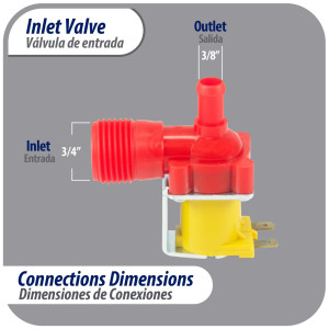 Appli Parts APVI-1111 Single Water Inlet 120 V Solenoid Valve for Refrigerators and Ice Makers, 50/60 Hz, 0.95 A, Inlet 3/4 in NPT Outlet 1/4 in Appli Parts APVI-1111 Single Water Inlet 120 V Solenoid Valve for Refrigerators and Ice Makers, 50/60 Hz, 0.95 A, Inlet 3/4 in NPT Outlet 1/4 in
