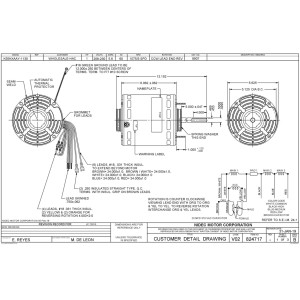 US Motors 8907 Motor 1 HP 1075 RPM 208-230 V 1 Ph OAO 3 Speed, 5.6 Frame, 1/2 in Shaft, CCW Rotation from Lead End Reversible, 6 Poles, Includes 20 MFD 370 VAC Run Capacitor, Model K055TAK8137012B