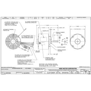 US Motors 1888 1 Hp 1075 rpm, 6 poles, 1 shaft, ODP Enclosure, 1 speed, Reversible, 208-230 V, 60 hz, 1 ph, 15 mfd/370 VAC Run Capacitor, for Condensing Unit, K055TRB9840012B
