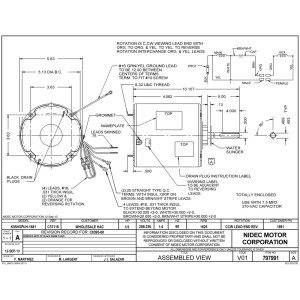 US Motors 1/3 hp 1625 rpm, 4 polos, 1 eje, TEAO Cerramiento, 1 velocidad 5.6 diametro, CCW, Lead End, Reversible, 208-230 V, 60 hz, 1 ph, 7.5 mfd/370 VAC Capacitor 1891 K055PUH1681012B US Motors 1/3 hp 1625 rpm, 4 polos, 1 eje, TEAO Cerramiento, 1 velocidad 5.6 diametro, CCW, Lead End, Reversible, 208-230 V, 60 hz, 1 ph, 7.5 mfd/370 VAC Capacitor 1891 K055PUH1681012B
