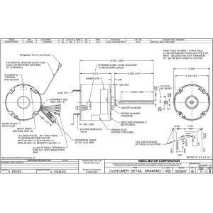 US Motors 3/4 hp 1075 rpm, 6 poles, 1 shaft, TEAO Enclosure, 1 speed, 5.6 diameter, CW, Lead End Reversible 460 V, 60 hz, 1 ph, 10 mfd/370 VAC Run Capacitor 3742 K055TDR8455014B