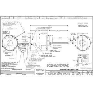 US Motors Mojave 1/4 hp 1075 rpm, 6 poles, 1 shaft, TEAO Enclosure, 1 speed, CCW, Lead End, Reversible, 208-230 V, 60 hz, 1 ph, 5 mfd/370 VAC Run Capacitor Not included, 1860H K055WEG0624012B S81-128
