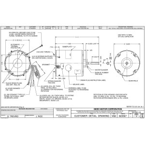US Motors Mojave 1/3 hp 1075 rpm, 6 poles, 1 shaft, TEAO Enclosure, 1 speed, 5.6 diameter, CCW, Lead End, Reversible, 208-230 V, 60 hz, 1 ph, 7.5 mfd/370 VAC Run Capacitor 1861H K055WEH0625012B S81-129