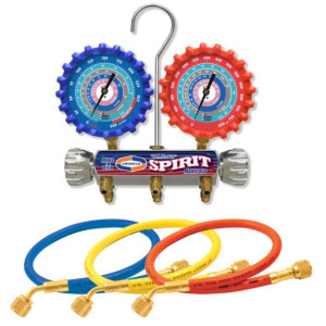 Uniweld A2LSM5H Manifold Set Spirit R-32/R-454B/R-448A/R-410A Fahrenheit psi, 5 ft with Hoses