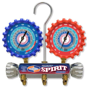 Uniweld A2LSM Manifold Spirit R-32/R-454B/R-448A/R-410A Fahrenheit psi, No Hoses