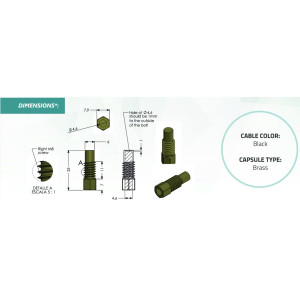 Full Gauge SB-28 NTC Temperature Sensor with Screw and 8.2 ft (2.5 m) cable for direct insertion into heating piping and solar panels, operating temperature -58 to 221 F (-50 to 105 C)