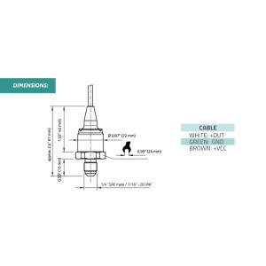 Transductor Presion Full Gauge Sb69-100v 100 Psi 0.5-4.5v
Full Gauge SB69-100V Transductor de Presion, 1/4 pulg SAE Macho, 0-100 Psi (0-6 bar), Suministro 5 V, Salida 0.5 to 4.5 V, Rango Temp -40 to 212 F (-40 to 100 C) Transductor Presion Full Gauge Sb69-100v 100 Psi 0.5-4.5v
Full Gauge SB69-100V Transductor de Presion, 1/4 pulg SAE Macho, 0-100 Psi (0-6 bar), Suministro 5 V, Salida 0.5 to 4.5 V, Rango Temp -40 to 212 F (-40 to 100 C)