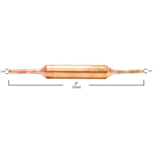 Appli Parts APFD-106S Copper Filter Drier 5/16 in x 1/4 in, 30g Molecular Sieve for universal refrigeration and air conditioner applications Appli Parts APFD-106S Copper Filter Drier 5/16 in x 1/4 in, 30g Molecular Sieve for universal refrigeration and air conditioner applications