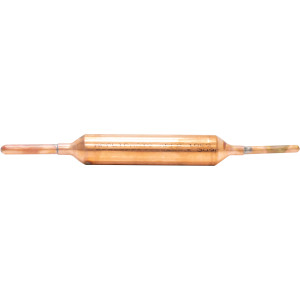 Appli Parts APFD-106S Copper Filter Drier 5/16 in x 1/4 in, 30g Molecular Sieve for universal refrigeration and air conditioner applications Appli Parts APFD-106S Copper Filter Drier 5/16 in x 1/4 in, 30g Molecular Sieve for universal refrigeration and air conditioner applications