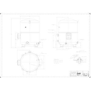 Danfoss MTZ144HV4AVE 12HP R404,R407,R134,R448, MBP Reciprocating Refrigeration Compressor 400/3/50 460/3/60 (V/Ph/Hz),Discharge 1-1/4 in V04, Suction 1-3/4 in V02, Rotolock,POE Oil, MTZ144-4V