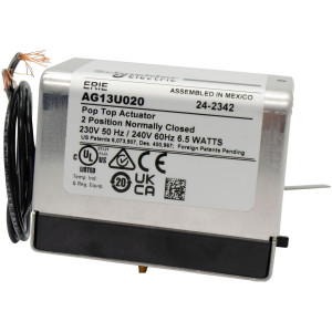 Erie AG13U020 Actuador PopTop Normalmente Cerrado 240V con cables de 18 pulg Erie AG13U020 Actuador PopTop Normalmente Cerrado 240V con cables de 18 pulg