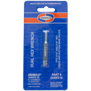 Uniweld DHW316 Acople Dual Exagonal de 3/16 y 5/16 pulg, con base cuadrada de 1/4 pulg Uniweld DHW316 Acople Dual Exagonal de 3/16 y 5/16 pulg, con base cuadrada de 1/4 pulg