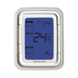 Honeywell T6861V1WB Termostato Fan Coil, Vertical, Blanco, Pantalla Azul, 2/4 Tubos, 115 V Honeywell T6861V1WB Termostato Fan Coil, Vertical, Blanco, Pantalla Azul, 2/4 Tubos, 115 V
