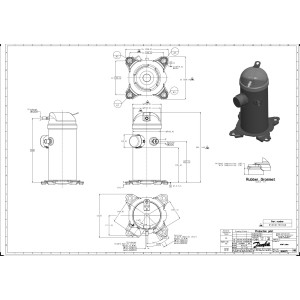 Danfoss HRH029U4LP6A 2.4 tons 29.000 btu/h R410A Compressor Scroll para Aire Acondicionado 460/1/60 (V/Ph/Hz) Descarga 1/2 pulg, Succion 3/4 pulg, ODF, PVE Oil  121L8601