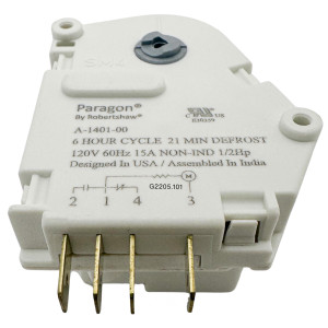 Defrost Timer Paragon 6hrs/21min A1401-00 120v/60hz, Fit: 4391974 Defrost Timer Paragon 6hrs/21min A1401-00 120v/60hz, Fit: 4391974