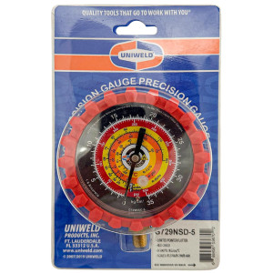 Uniweld G729NSD-5 Manifold Gauge Red, High R-600a,R-290,R-1270, 3-1/8 in