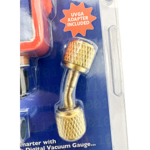 Uniweld UVG3 Smartech Digital Vacuum Gauge, Backlit Display. 0-15000 Micron Range
Max Over pressure 500psi, UVGA adapter Included
Requires 1 CR132AA Battery (included)