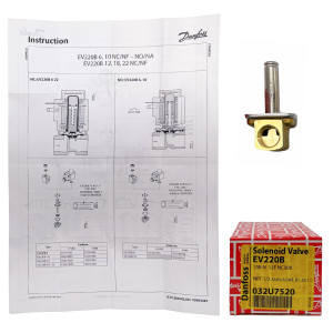 Danfoss 032U7520 Valvula Solenoide 1/2 pulg NPT EV220B 10B NC000 Danfoss 032U7520 Valvula Solenoide 1/2 pulg NPT EV220B 10B NC000