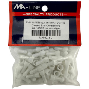 MA-Line MA03033-2 Closed End Connectors 22-18, 5/8 in. Bag of 100ea