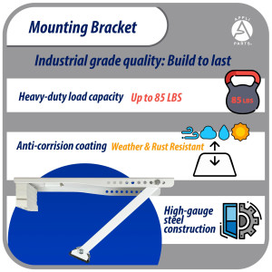 Appli Parts Window air conditioner bracket for Units Up To 85 lbs heavy duty powder coated finish mount for extra durability with installation hardware included and  mounting parts APAB-2038