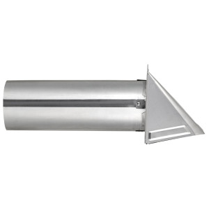 Lambro 3440 4 in Aluminum Dryer Vent Hood, Preferred Wall Vent with 11 in Pipe, 26 Gauge Aluminum, Gravity Damper for Clothes Dryer and Bathroom Fan Exhaust