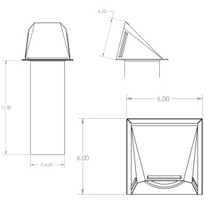Campana De Ventilacion 4pulg 11pul tubo Lambro 3440
