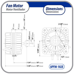 Appli Parts APFM-102E 10W Condenser and Evaporator Fan Motor 220V 60Hz 0.35A, Includes 9in Aluminum Fan Blade and Mounting Base, Universal Replacement for Commercial Refrigeration Units