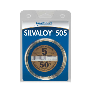 Lucas Milhaupt 98072 Silvaloy 505 50% Silver Solder Brazing Alloy 1/16 in diameter wire 5 oz 
