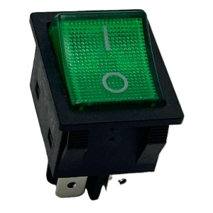 Appli Parts APRS-250G Interruptor 250V, 30A, Verde, con Luz, DPST, 4 Pines