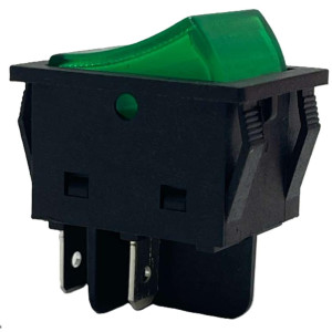 Appli Parts APRS-250G Interruptor 250V, 30A, Verde, con Luz, DPST, 4 Pines