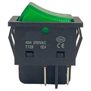 Appli Parts APRS-250G Interruptor 250V, 30A, Verde, con Luz, DPST, 4 Pines
