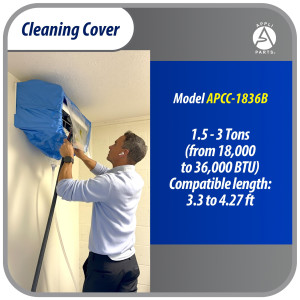 Appli Parts APCC-1836B Cleaning Cover Kit or Maintenance for Mini Split 1.5 - 3 Tons (from 18,000 to 36,000 Btu), 3.3 to 4.27 ft in length, Waterproof, 3 yd Drain Hose, with Support Plate.
