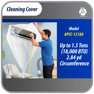 Appli Parts APCC-1218A Cleaning Cover Kit or Maintenance for Mini Split 1 - 1.5 Tons (up to 18,000 Btu) Circumference of 2.84 yd, Waterproof, with Integrated Hose. Replaces 532 533 562 572