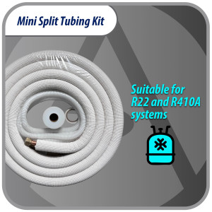 Appli Parts APLS-K38583813 Kit de Tuberia Mini Split 3/8 x 5/8 in, 4 m, con Aislante 3/8, Manguera Desague, Cinta Momia y Cinta Teflon. Fabricado en cobre y aluminio

