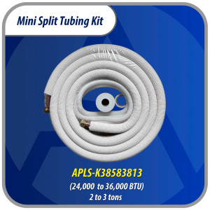 Appli Parts APLS-K38583813 Kit de Tuberia Mini Split 3/8 x 5/8 in, 4 m, con Aislante 3/8, Manguera Desague, Cinta Momia y Cinta Teflon. Fabricado en cobre y aluminio

