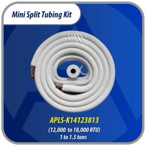 Appli Parts APLS-K14123813 Kit de Tuberia Mini Split 1/4 x 1/2 in, 4 m, con Aislante 3/8, Manguera Desague, Cinta Momia y Cinta Teflon. Fabricado en cobre y aluminio