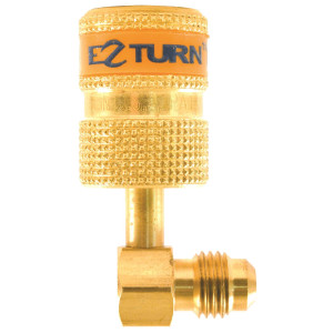 Uniweld EZAB90 1/4 in MF X 1/4 in FF, 90 degrees Adaptor, Ez-Turn Anti-Blowback Mini Split Ductless for R-410a, CFC, HCFC and HFC rated