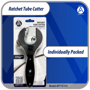 Appli Parts APT-TC115 Cortador de tubos con trinquete 5/16 a 1-1/8 in (8 a 29 mm) para cobre, aluminio, laton, acero inoxidable y PVC con cuchilla de repuesto diseno ergonomico y duradero
