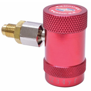 Uniweld 90494 Acople Rapido R1234yf Rojo Alta con Adaptador 1/4 pulg