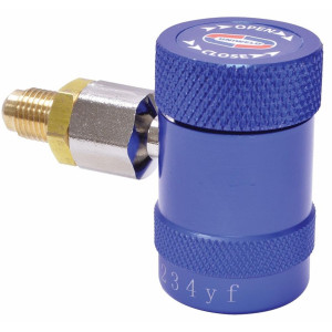 Uniweld 90495 Acople Rapido R1234yf Azul/Baja con Adaptador 1/4 pulg