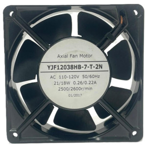 Oyon Motor OER1202 YJF12038HB-7-T-2N, AC 110-120 V, 50/60 Hz, 21/18 W, 0.26/0.22 A, 2500/2600 r/min