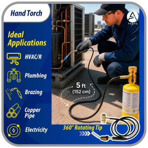 Appli Parts APHT-3SW Soplete Boquilla de Soldar, Antorcha, Lampara con manguera y encendedor para usar con Propano o Mapp en plomeria electricidad refrigeracion aire acondicionado y mas