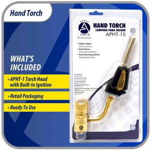 Appli Parts APHT-1S Soplete Boquilla de Soldar, Antorcha manual de un solo quemador con encendedor de arranque para soldadura fuerte con Mapp o punta giratoria de combustible de propano
