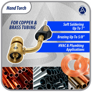 Appli Parts APHT-1S Soplete Boquilla de Soldar, Antorcha manual de un solo quemador con encendedor de arranque para soldadura fuerte con Mapp o punta giratoria de combustible de propano