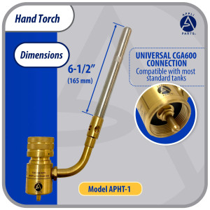 Appli Parts APHT-1 Soplete Boquilla de Soldar, Antorcha, Lampara para usar con Propano o Mapp en plomeria electricidad refrigeracion aire acondicionado y mas