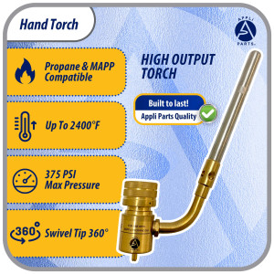 Appli Parts APHT-1 Soplete Boquilla de Soldar, Antorcha, Lampara para usar con Propano o Mapp en plomeria electricidad refrigeracion aire acondicionado y mas