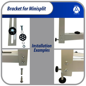 Appli Parts APAB-3160 Mini Split Wall Mount AC Unit Bracket, Heavy Duty Outdoor Support Up to 352 lbs, Fits 5000-36000 BTU Units, Level Cross Bar, Anti Vibration Pads, Full Install Kit