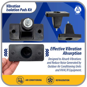 Appli Parts APAB-AFR2 Kit Anti Vibration Shock Absorbing Rubber Mounting for condensing units 4.17x2.13x1.38in Supports up to 75 kg
