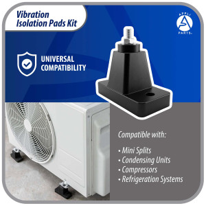 Appli Parts APAB-AFR2 Kit Anti Vibration Shock Absorbing Rubber Mounting for condensing units 4.17x2.13x1.38in Supports up to 75 kg